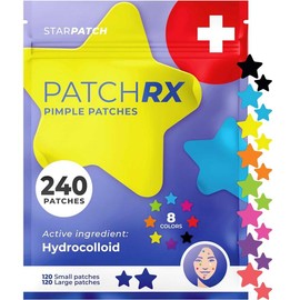 PatchRx Pimple Patches for Acne – Hydrocolloid Spot Treatment with Hydrocolloid, Tea Tree Oil & Salicylic Acid – Acne Patches for Face, Zit Stickers for All Skin Types, Fast Healing Blemish Dots:_Star - 240 pk