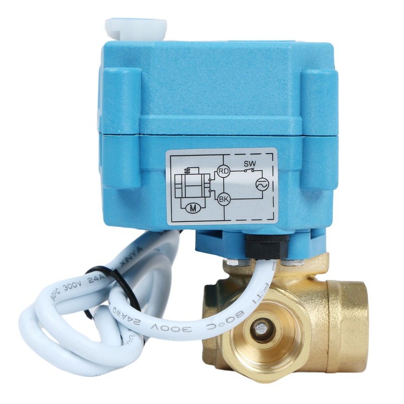 U.S. Solid 3-Way Brass Motor Ball Valve, Heavy Duty Versatile
