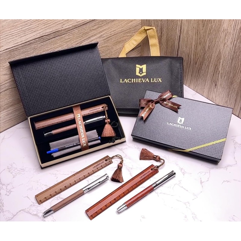 LACHIEVA LUX Nice Elegant Rosewood Rollerball Pen with Ruler/Book mark