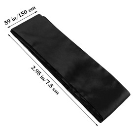 COMNICO Satin Sleep Eye Mask, 150cm/59inch Adjustable Comfortable Soft Eye Shield Cover, Night Blackout Sleep Cooling Blindfold for Adult Travel Nap Meditation (Black)
