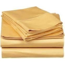 Yarns of Cotton Gold Solid Queen Size Sleeper Sofa Bed Sheet Set - Luxury 100% Egyptian Cotton - 600 Thread Count - Fits Mattresses Up to 6" Inches Deep Pocket