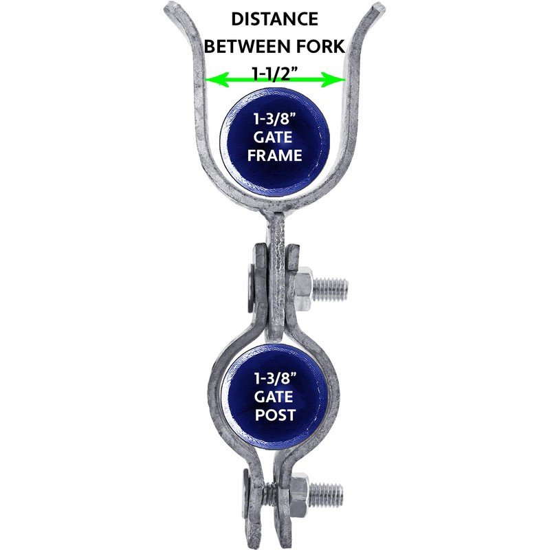 1-3/8" x 1-3/8" Chain Link Fence Gate Fork Latch - 
