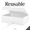 BLK&WH Large Gift Box with Ribbon 13.5x9x4.1 Inches, White Gift