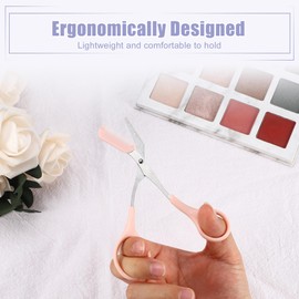 VOCOSTE Eyebrow Scissors, Eyebrow Cut, Comes with a Comb, Removable, Eyebrow Scissors, Unisex, For Beginners, For Shaping, Eyebrow Trimming, Cherry Blossom