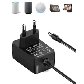 30 W Power Supply Charger Replacement for Echo (3rd/4th Gen), Echo Show 8/10/15, Echo Plus (2nd Gen), Echo Show (2nd Gen), 1.5 m Power Cable, Compatible with Alexa, Black