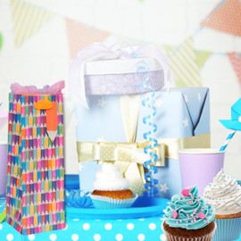 Glick Luxury Bottle Gift Bag, Thank You Teacher Bottle Bag, Gift Bag for Teacher, Pencils Thank You Design, 12.5X x 36 x 12cms, Multi-Coloured