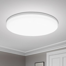 Yafido Ceiling Light Ultra Slim 48W 4320LM LED Panel Light Quick Installation Ceiling Downlight Daylight White 6500K UFO Lamp for Living Room Bedroom Kitchen Hallway Balcony Ø30cm Not-dimmable