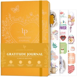 Legend Gratitude Journal – Guided Daily Journal to Foster Positivity & Happiness – Grateful Notebook to Write In – Inspirational Affirmation & Thankful Journal – Hardcover (Amber Yellow)