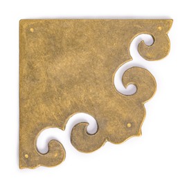 Brass Curled Box Corner Plate – Set of 2, 3.3", by Hardware Philosophy