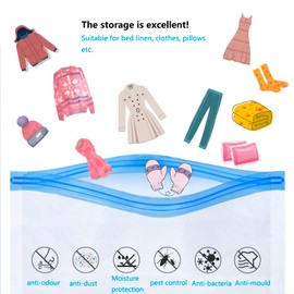 Love-KANKEI Vacuum Storage Bags Space Saver, Clear Roll-up Compression Bags for Travel (12, 2(40 * 60）+5(35 * 50）cm+5(32 * 39）cm)