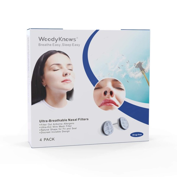 WoodyKnows Ultra-Breathable Nasal Filters (Narrow, Combined Trial Pack, 4 Pack)