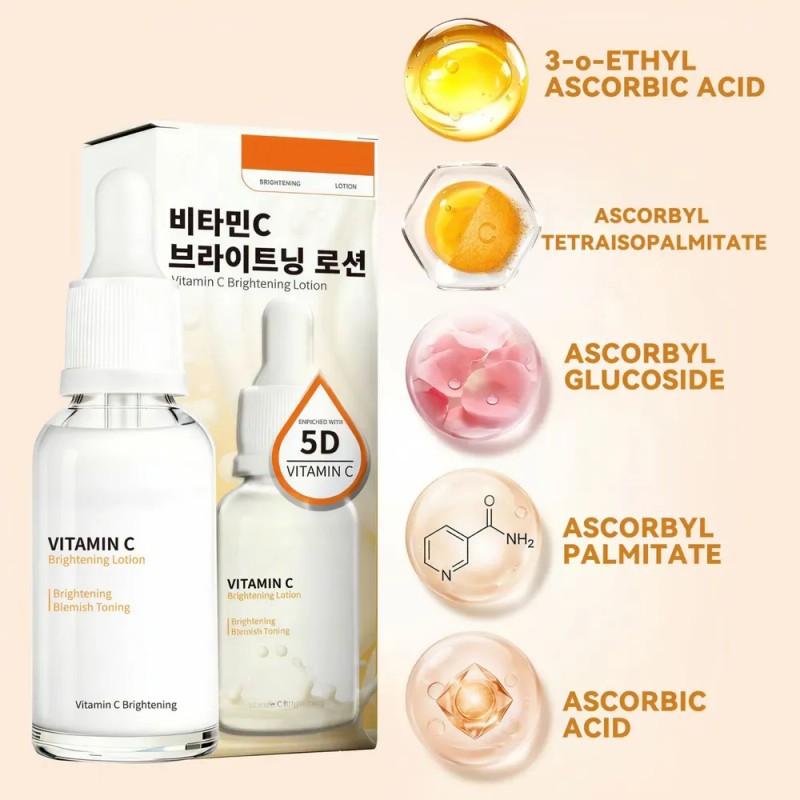Loción Iluminadora Con Vitamina C, Sérum Hidratante, 30 Ml