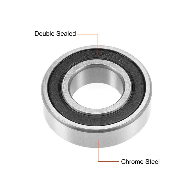 sourcing map 6004-2RS Deep Groove Ball Bearing 20x42x12mm Double Sealed