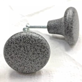 Belwith Hickory Cabinet Knob Pull P814-GS 1 1/2" Round Mushroom Granite Stone