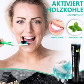Gum Protect 2Pc Aktivkohle Zahnpasta,Schwarze Zahnpasta,Natürliche Zahnaufhellung Schwarze Zahnpasta,Bamboo Charcoal Zahnpasta,Weisse Zähne Bamboo Charcoal Zahnpasta,Fresh Breath,Remove Tooth Stains
