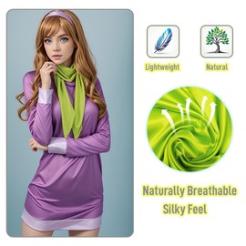 VelureLWJ Green Neck Scarf for Women, Like Silk Scarf for Women, 23.6 inch Square Head Scarf, Hair Scarf, Silk Scarf, head scarf for women's hair, Luxuriously Soft and Silky Smooth Fashion Accessory