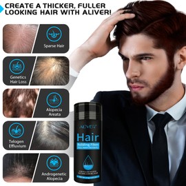 Wanfaer Hair Fibres Dark Brown, 27.5 Gram, Conceal Hair Loss in Senconds, Hair Fibers for Men & Women, Hair Filler Thickening Powder for Thinning Hair, Undetectable & Natural