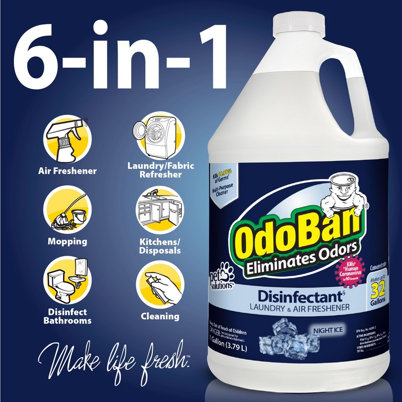 OdoBan Disinfectant Concentrate and Odor Eliminator, Made in the USA,
