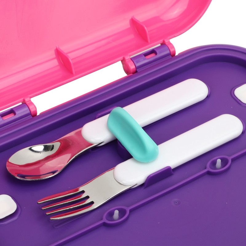 Bento Lunch Box ABS Separate Compartments with Buckle Handle Leakage