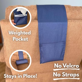 EOT Wellness Recliner Pillow for Lumbar, Neck, and Cervical Support, Sleep, Couch, Office Chair, Headrest, Weighted, No Velcro Required, (Navy Blue)