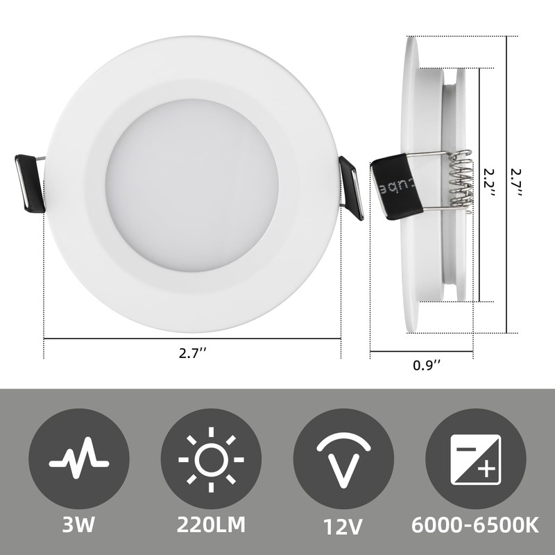 ULITECO RV Ceiling Recessed Light 12V, LED RV Puck Light,