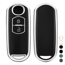 OFF WE GO Key Case for Mazda Car Key Case for 2 3 5 6 CX-5 CX-7 CX-9 Flair Crossover Wagon Scrum Truck TPU 2 Buttons Car Key Case Key Box Key Case Black Silver