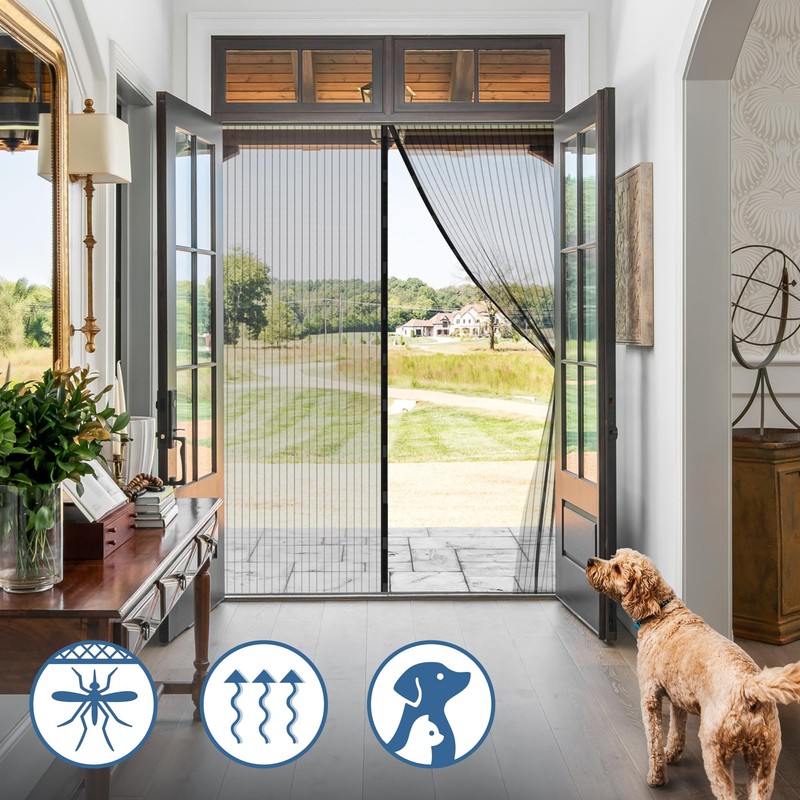 Jarolift Fly Screen Magnetic Curtain for Doors, Various Sizes And