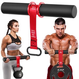 FitBeast Forearm Strengthener and Forearm Exerciser, Wrist Roller with Thicker Handle, Forearm Strength Trainer with Adjustable Strap, Ideal for Grip Strength, Muscle Building, Rehabilitation (Red)
