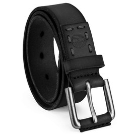Timberland Boys' Leather Belt for Kids, Black, Medium