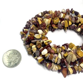 31 inches Chip Stone Loose Gemstones Beads Drilled Strand for Jewelry Making (Mookaite Jasper)