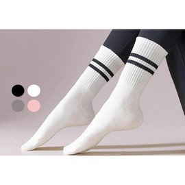 Women's Pilates non-slip yoga socks dance gym sports ankle socks - Color: 3 Pack Black White Pink, Size: One Size