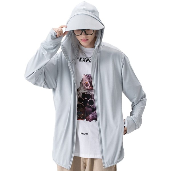 Sayla Men's Hooded Rash Guard, Hoodie, UV Protection, UPF 50+,