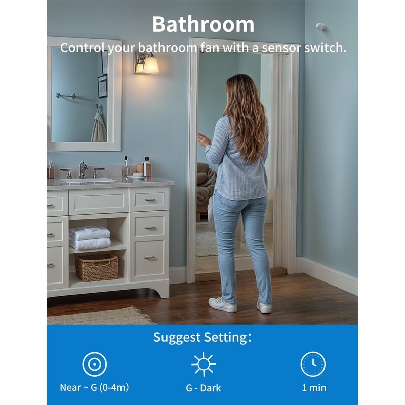 Wireless Motion Sensor Switch Kit with Split Sensor & Switch,