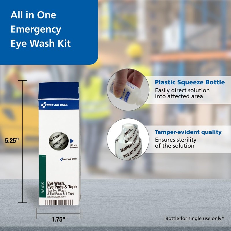First Aid Only 4-Piece Eye Wash Kit with Oval Eye