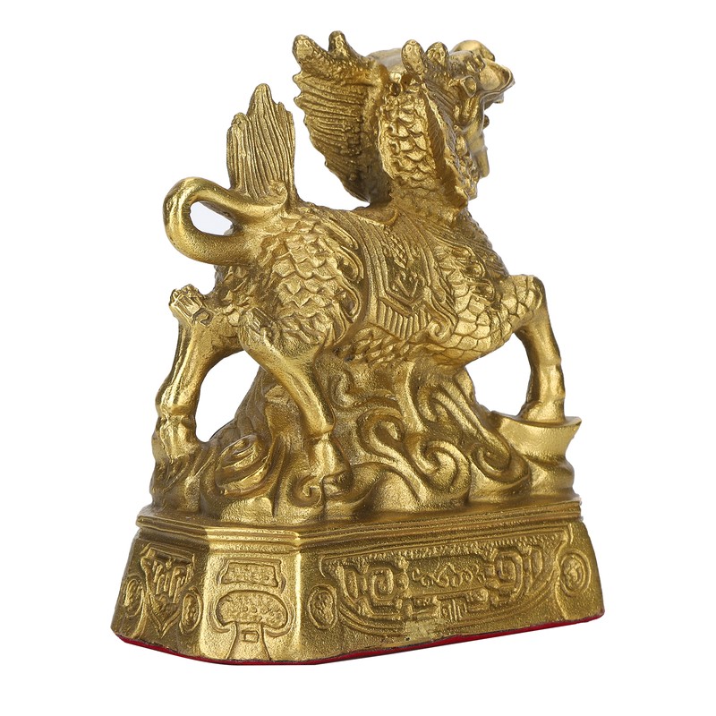 Qilin Ornament Brass Home Desktop Statue Collection Lucky Animals Crafts