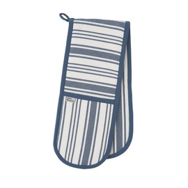 Ulster Weavers - Blue Gingham Double Oven Gloves (88 x 18cm) - 100% Cotton - Blue Striped Oven Gloves Heat Resistant - Washable - Stripe Themed Oven Gloves - Denim Kitchen Accessories - Kitchen Gifts
