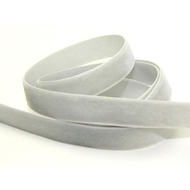 Berisfords Velvet Ribbon Mini Roll 9702 Silver - 9mm - per 5 metre roll