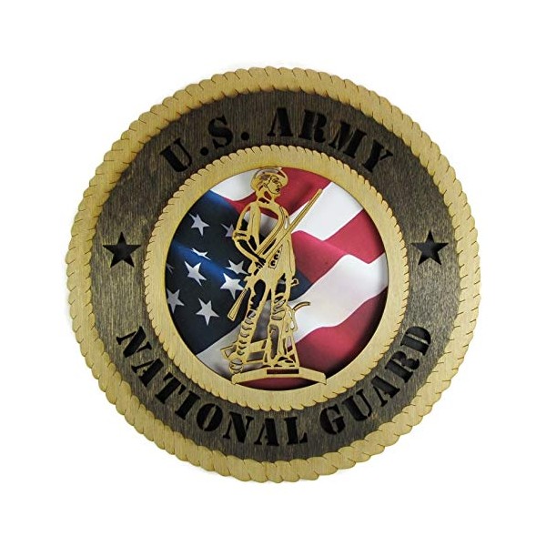 National Guard Plaque with American Flag 6"