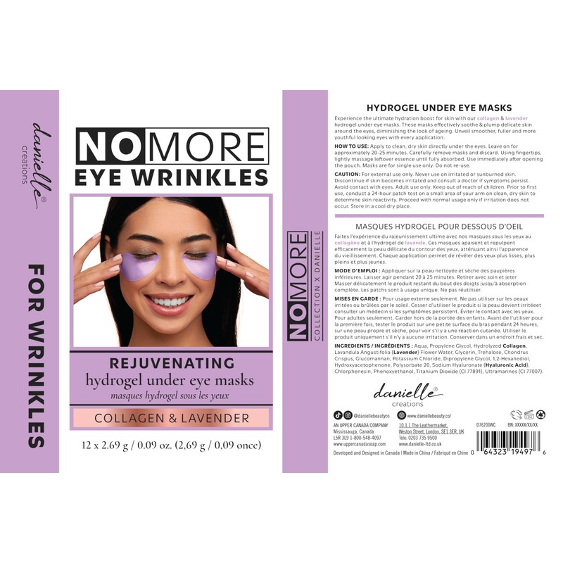 Danielle Under Eye Wrinkles No More Hydrogel Undereye Masks, 6