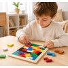3 Pcs Wooden Tangram Puzzle Board for Kids – Colorful