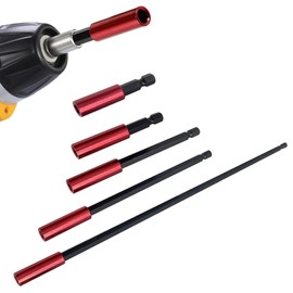 QINGYIWL 5 Stück Bithalter Magnetisch, 50/60/100/150/300mm Bit Verlängerung, 1/4'' Sechskantschaft Bit Halterung Magnetisch für Schlagschrauber, Schraubendreher