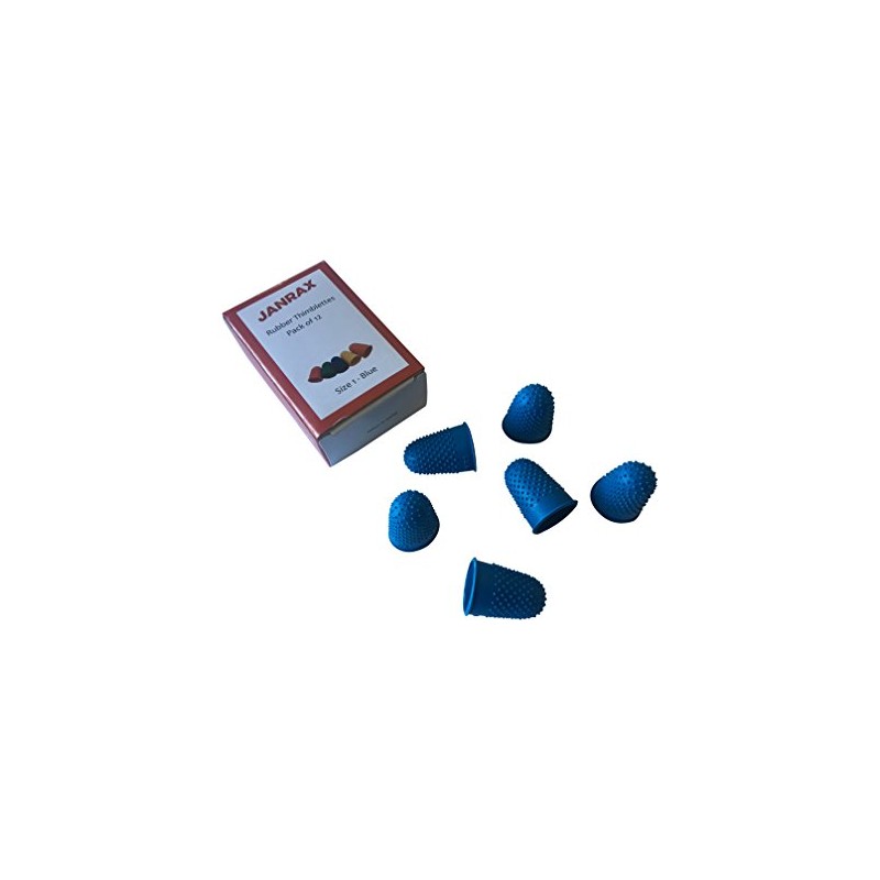 Pack of 12 Blue No.1 Rubber Thimblettes - Medium Thimble