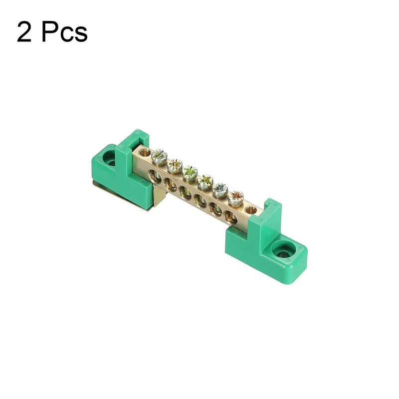 MECCANIXITY Terminal Ground Bar Screw Block Barrier Brass 6 Positions