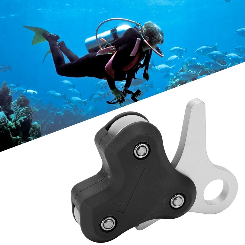 Aluminum Alloy Pulley Scuba Free Diving Buoy Metal Rope Retractor