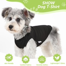 2 Pack Dog Clothes for Small Dogs Summer Dog Shirt Vest Girl Boy Lightweight Puppy T-Shirts Blank Soft and Cool Pet Clothing Sleeveless Medium Large Dog Outfit (Black+Avocado Green, Large)