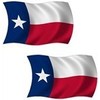 2 - 3" Texas Waving Flag Decal RH