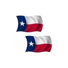 2 - 3" Texas Waving Flag Decal RH