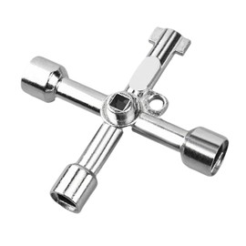 RSYHVG Electrical Cabinet Key, Surface Polished Antirust 4 Way Utilities Key,Triangle/Square/Panel Cross Key for Faucet,Gas Meter,Valve,Spigots,Electrical Cabinet Opening