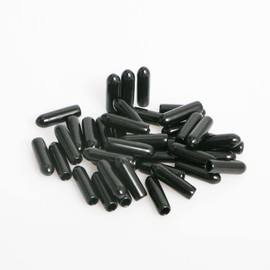 Ohamtes 50PCS ID3.5mm Black PVC Rubber End Caps, Vinyl Flexible End Cap, Round Pipe End Cap, Bolt Thread Protector Safety Cap