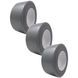 gws Fabric Tape, Synthetic Rubber Armored Tape Duct Tape, Hand Tearable, 27 Mesh Fabric, Fabric Tape for Versatile Use, 50m x 48mm (3, Silver, 50m x 48mm)